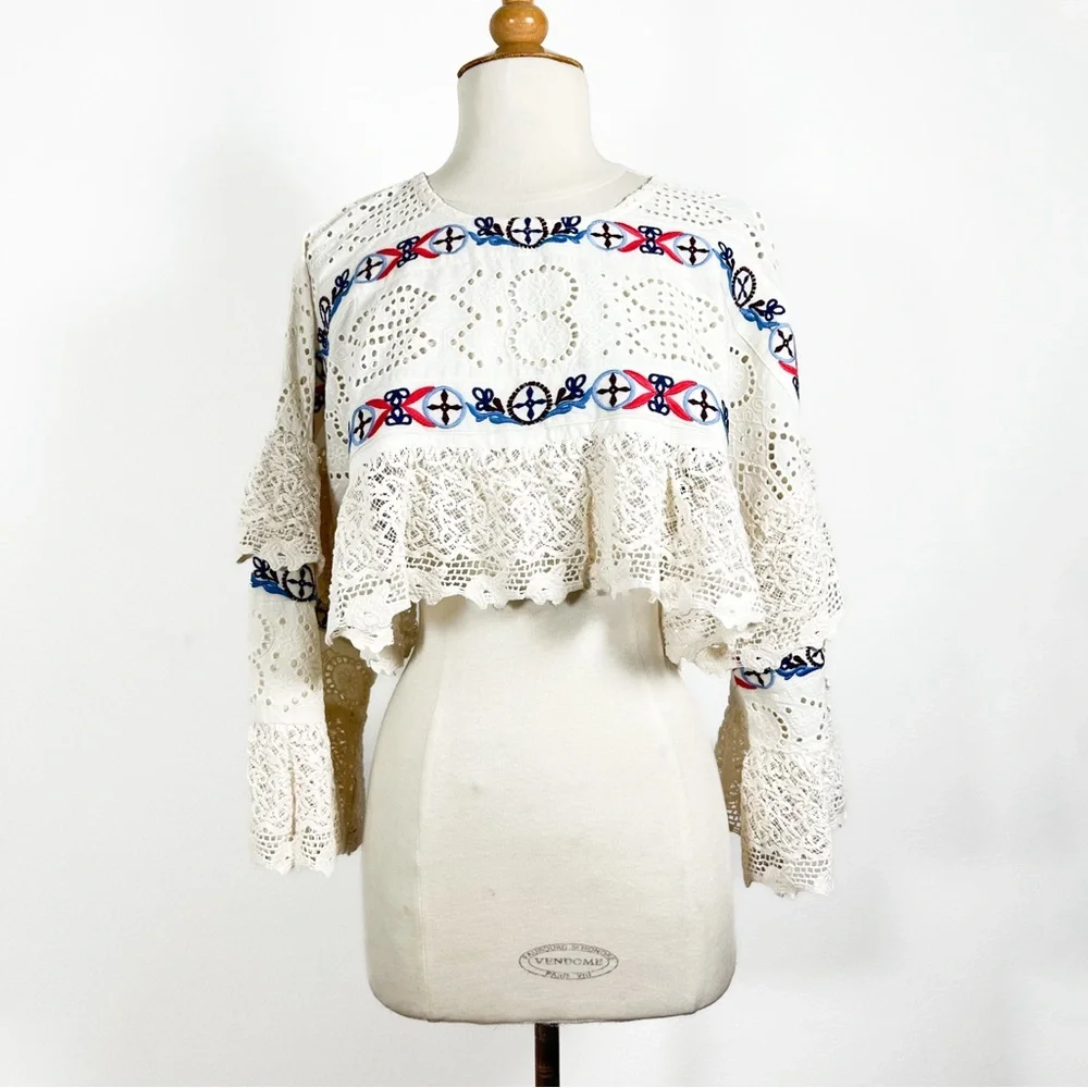 Anthropologie ruffle lace